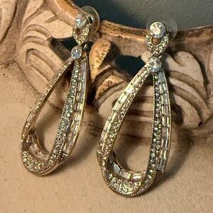 Elegant vintage Gold and Silver Teardrop Earrings